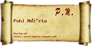 Pohl Márta névjegykártya